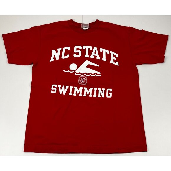 NC State Swimming T-Shirt Size M By TCX Apparel North Carolina 100% Cotton - Picture 1 of 7
